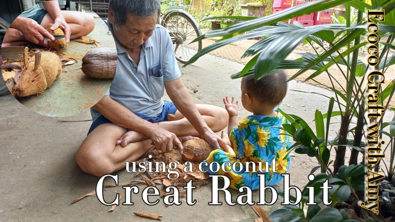 Creat Rabbit using Coconut| Craft | Amy Channel