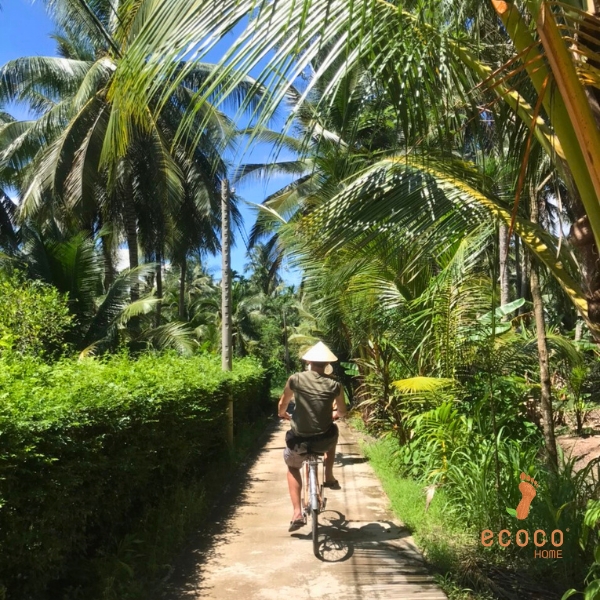 Cycling to explore Coconut Kingdom village